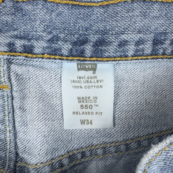 Y2K Levis 550 Relaxed Fit Denim Shorts Mens 34 Light Wash Blue Jeans Jorts VTG - Picture 11 of 16